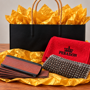 Cue care Christmas gift set with Peradon towel, shaft slicker, tip sander and gift bag