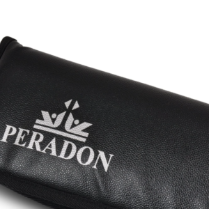 Peradon Black Full Zip 3/4 jointed cue case close-up